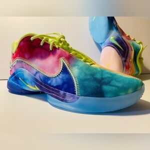 Nike Tie-Dye Basketball Shoes in Blue, Teal, Pink and Neon Yellow